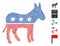 Democratic donkey Mosaic Icon of Joggly Elements