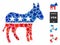 Democratic donkey Mosaic Icon of Tuberous Pieces