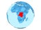 Democratic Republic of Congo on blue globe isolated