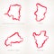 Democratic Republic of the Congo, Chad, Burkina Faso and Burundi - Outline Map