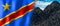 Democratic Republic of the Congo - country flag and pile of coal