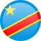 Democratic Republic of the Congo flag. National current flag, government and geography emblem. Flat style