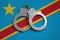 Democratic Republic of the Congo flag and police handcuffs. The concept of observance of the law in the country and protection fr