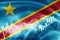 Democratic Republic of Congo flag, stock market, exchange economy and Trade, oil production, container ship in export and import