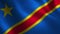 Democratic Republic Congo flag waving 3d. Abstract background. Loop animation.