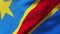 Democratic Republic of the Congo flag waving in