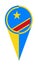 Democratic Republic of the Congo Map Pointer Location Flag