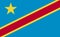 Democratic Republic of the Congo national flag in exact proportions - Vector