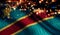 Democratic Republic of the Congo National Flag Light Night Bokeh Abstract Background