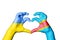 Democratic Republic of Congo Ukraine Heart, Hand gesture making heart