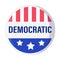 Democratic round emblems, tags or badges depicting the United States flag