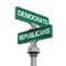 Democrats Republicans Direction Sign