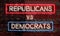 Democrats Versus Republicans Political Neon Sign Artwork Election Vote Debate America Democracy