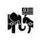 Democrats vs. Republicans black glyph icon