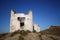 Demolished windmills on the hill in the city of Bodrum