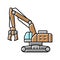 demolition construction car vehicle color icon vector illustration