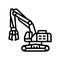 demolition construction car vehicle line icon vector illustration