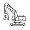 demolition construction car vehicle line icon vector illustration