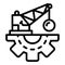 Demolition crane icon, outline style