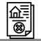 Demolition house document icon, outline style