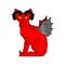 Demon cat. Red cat with devil horns. pet animal satan