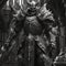 Demon knight in heavy armor, an armageddon knight with darkness in his heart