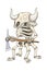 Demon Skeleton Warrior Standing with Two Handed Axe, cartoon Character