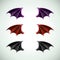 Demons wings set. Halloween decor, vector icons.