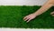 demonstration of artificial grass for covering sports grounds