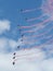 Demonstration of the RAF Falcons, a team of parachutists from the Royal Airforce during an airshow in Belgium