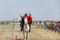 Demonstrations Cossack equestrian sports club with acrobatic elements and tricks