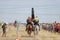 Demonstrations Cossack equestrian sports club with acrobatic elements and tricks