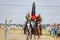 Demonstrations Cossack equestrian sports club with acrobatic elements and tricks