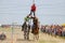 Demonstrations Cossack equestrian sports club with acrobatic elements and tricks