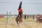 Demonstrations Cossack equestrian sports club with acrobatic elements and tricks