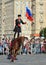 Demonstrative performance by the Kremlin Riding School on Poklonnaya Hill in honor of the Russian Flag holiday.