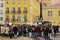 Demonstrators protesting with placards against euthanasia in Lisbon