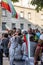 Demonstrators waving the Bulgarian flag during the 76-th day of anti-government protests against corrupt politicians