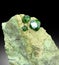 Demontoid green garnet crystals on matrix from iran