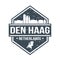 Den Haag Netherlands Travel Stamp Icon Skyline City Design Tourism. Passport Seal Vector.