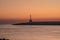 Den Helder, Netherlands. March 2022. The harbor head of Den Helder at sunrise.