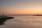 Den Helder, Netherlands. March 2022. The harbor head of Den Helder at sunrise.