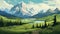 Denali National Park Landscape: Lofi Design Hd Wall Art