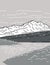 Denali National Park and Preserve or Mount McKinley Alaska Monoline Line Art Grayscale Drawing