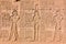 DENDERA, EGYPT: Hieroglyphs at Dendera temple dedicated to Hathor goddess