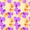Dendrobium Orchidea seamless pattern violet and orange