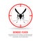 Dengue fever with front mosquitos sign in red circle focus vector design