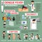 Dengue fever infographics. template design of details dengue fever and symptoms with prevention. Women sick is dengue fever