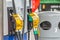 DENHAM, ENGLAND - 25 September 2021: Out of use fuel pumps at a petrol station amid fuel shortage crisis