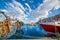 Denia Alicante port with blue summer sky in Spain